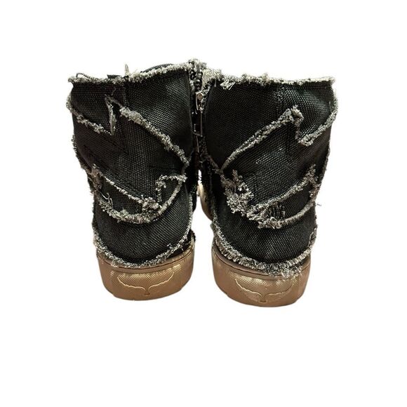 Zadig and Voltaire High Flash Canvas Boomerang Black High Top Sneakers 40 - Picture 2 of 12